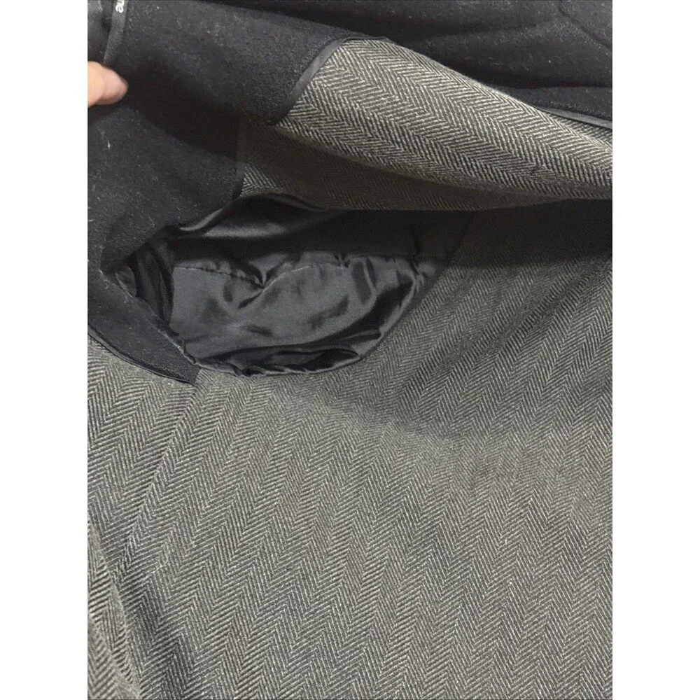 (W1)Liz Claiborne Men’s Wool Hidden Zipper Button Front Coat Size L Pockets - Picture 9 of 15